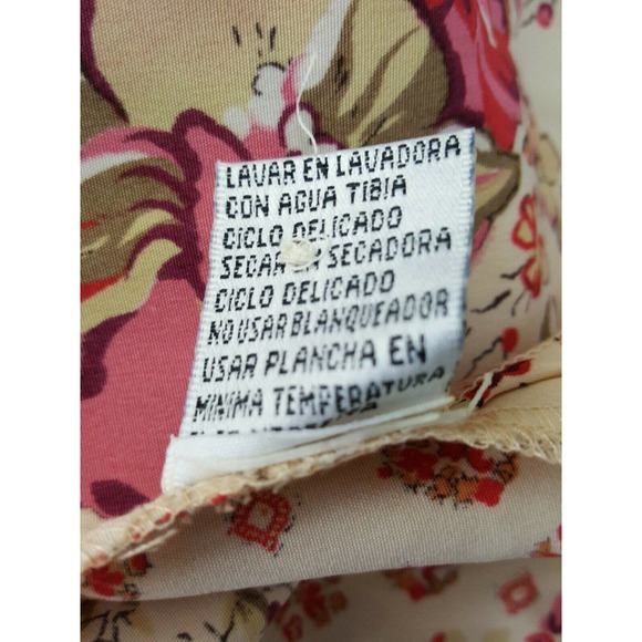 Claudia Richard Floral Silky Blouse Top L Red Rose - Picture 10 of 11